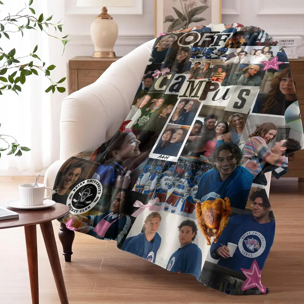 TV Series O-Off Campus 2026 Throw 240G Lightweight Throw Blanket Soft Cozy Fleece Blanket for Sofa Bed Home Decor