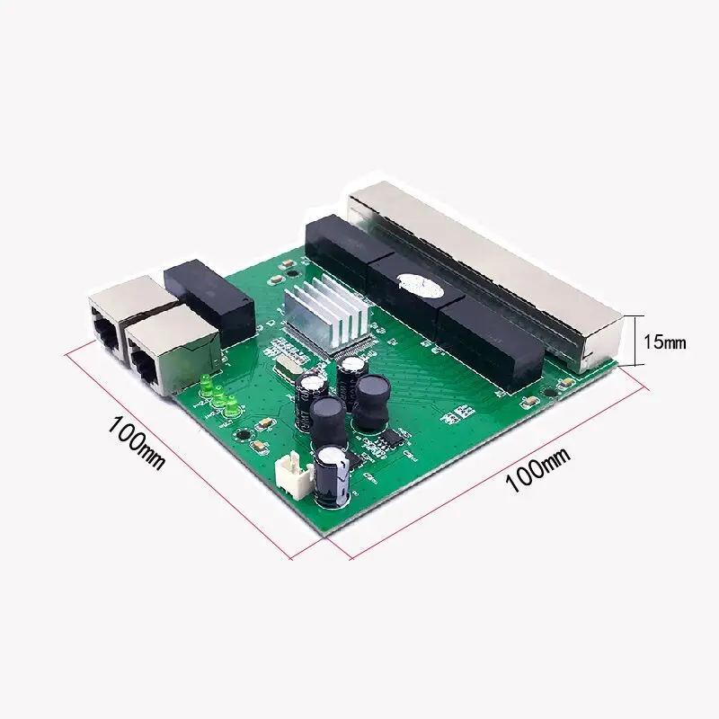 Промышленный модуль коммутатора Ethernet, 8 портов, неуправляемый, 10/100 Мбит/с, плата OEM, порты автоматического определения, плата PCBA 5 в 12 В