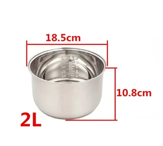 Rice Cooker Liner General Food Stainless Steel Uncoated Thickened 2L3L4L5L6L8L Rice Cooker Inner Pot