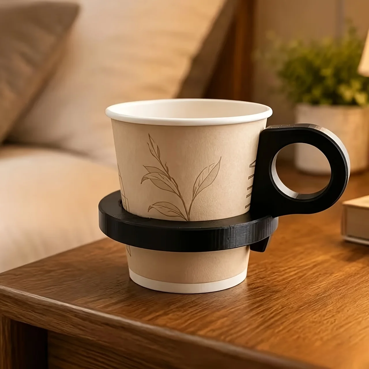 Portable Foldable Practical Cup Holder,Can Be Used as a Coaster or Handheld,Dual-Form Ergonomic Handle,Non-Slip Drink Cup Holder