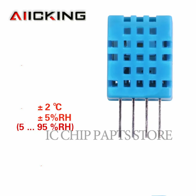 DHT11 10pcs/lots, DIP-4 Temperature and humidity sensor with calibrated digital signal output ±5%RH ±2℃,Original In Stock