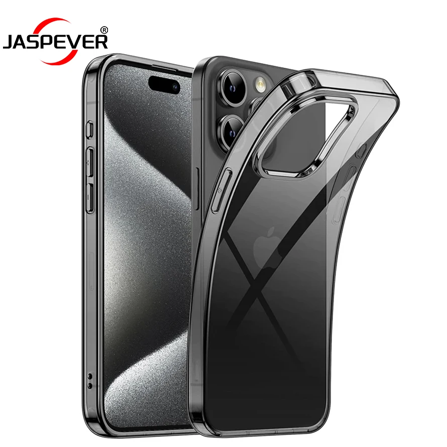 Transparent Black Silicone Soft Case For iPhone 15 Pro Max Ultra Thin Case for iPhone 14 13 12 Mini 11 Pro XS Max X XR SE 7 8