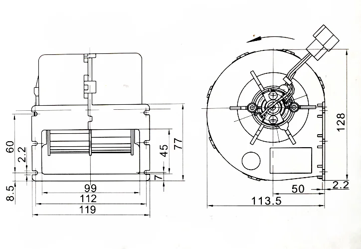 Aftermarket Bus AC Parts 008-A100-93D 12V Brushed Single Wheel EVAPORATOR Blower Assembly