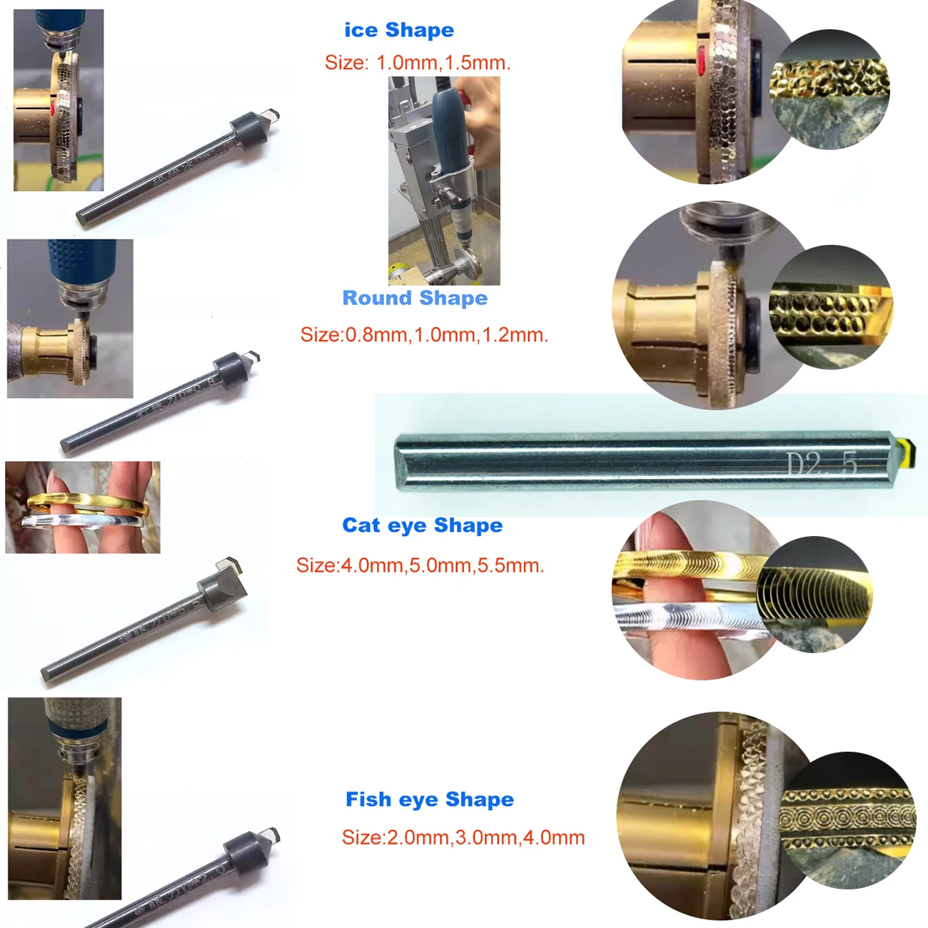 MCD Diamond Flywheel Tool for Jewelry Faceting Engraving Stainless Steel Hammer for Jewelry Tools and Equipment Diamond Knifes