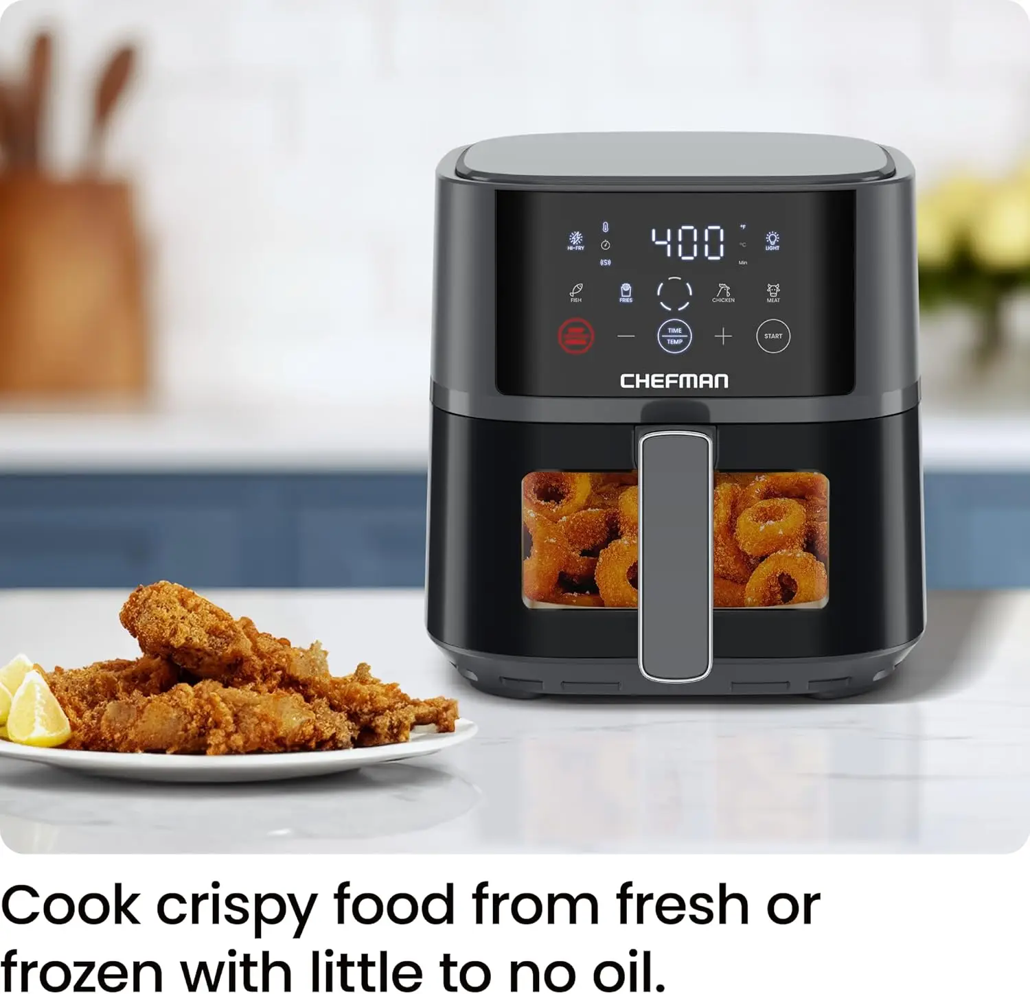 Air Fryer – 4 QT Compact Airfryer for Quick & Easy Meals, Features Hi-Fry Technology for Extra Crisp, Easy-View Window, Touch Co