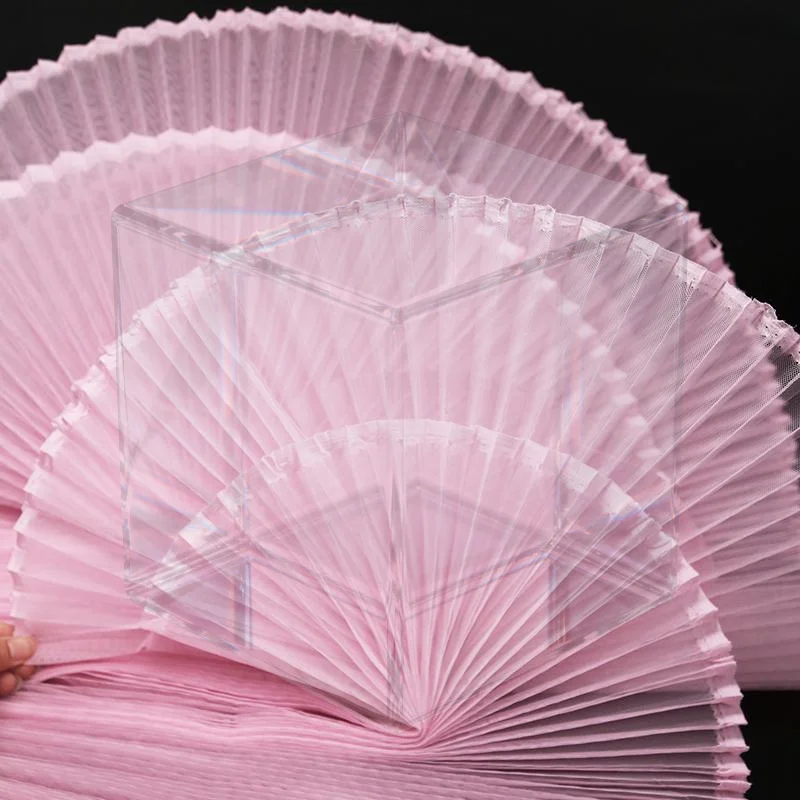 1M DIY Designer Material Clothing Fabrics 100cm Solid Accordion Fabric Pleated Handmade Stiff Mesh Fabric
