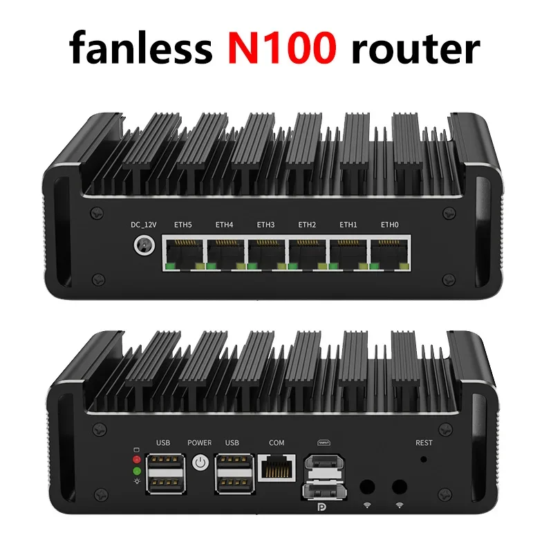 X G31 N100 Soft Router Fanless Mini PC 6x I226 2.5G LAN HD DP PfSense Firewall Appliance ESXI AES-NI
