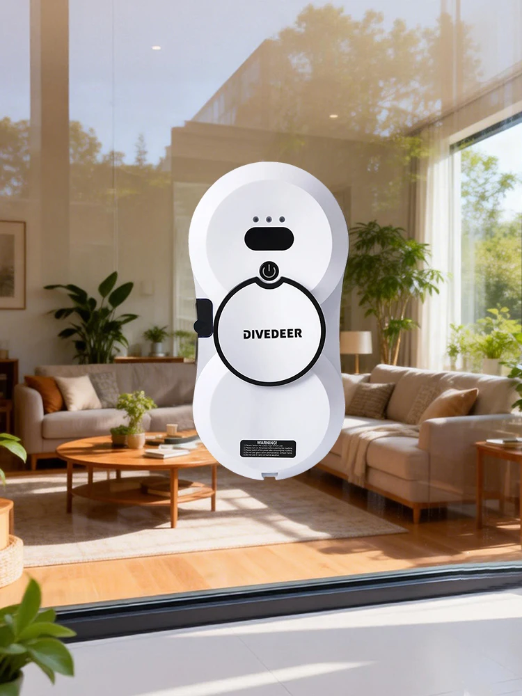 DIVEDEER Fensterputzroboter, bürstenloser Motor, großes Saugspray, elektrischer Anti-Fall-Staubsauger mit Fernbedienung