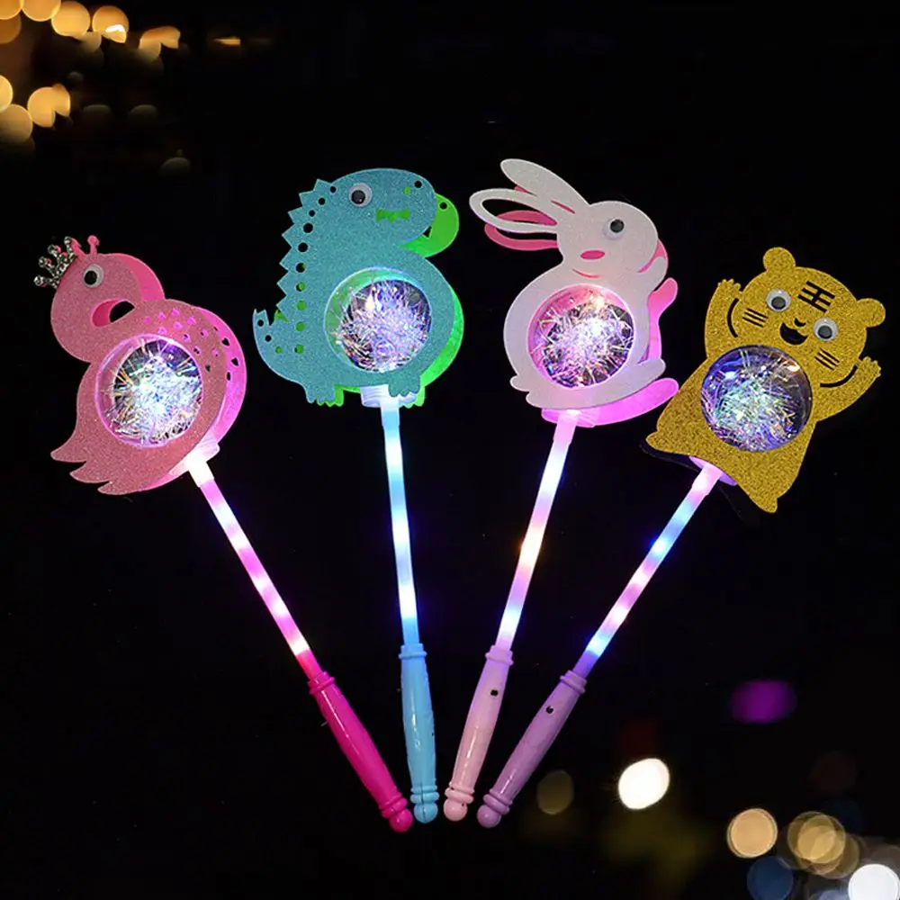 Dinosaur Flamingo Animals Luminous Party Three Flash Modes Children Led Glowing Wand Flashing Toy Light Up Toy Stick Kid Gift