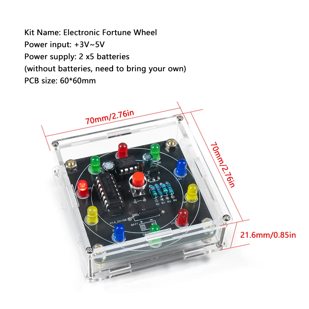 Imagem -05 - Eletrônico Lucky Turntable Parts Kit Faça Você Mesmo Montagem Eletrônica Led Lotus Marquee Fun Welding Exercício Board