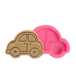 Cartoon car silicone mold DIY chocolate sugar cake baking decoration soft clay tool