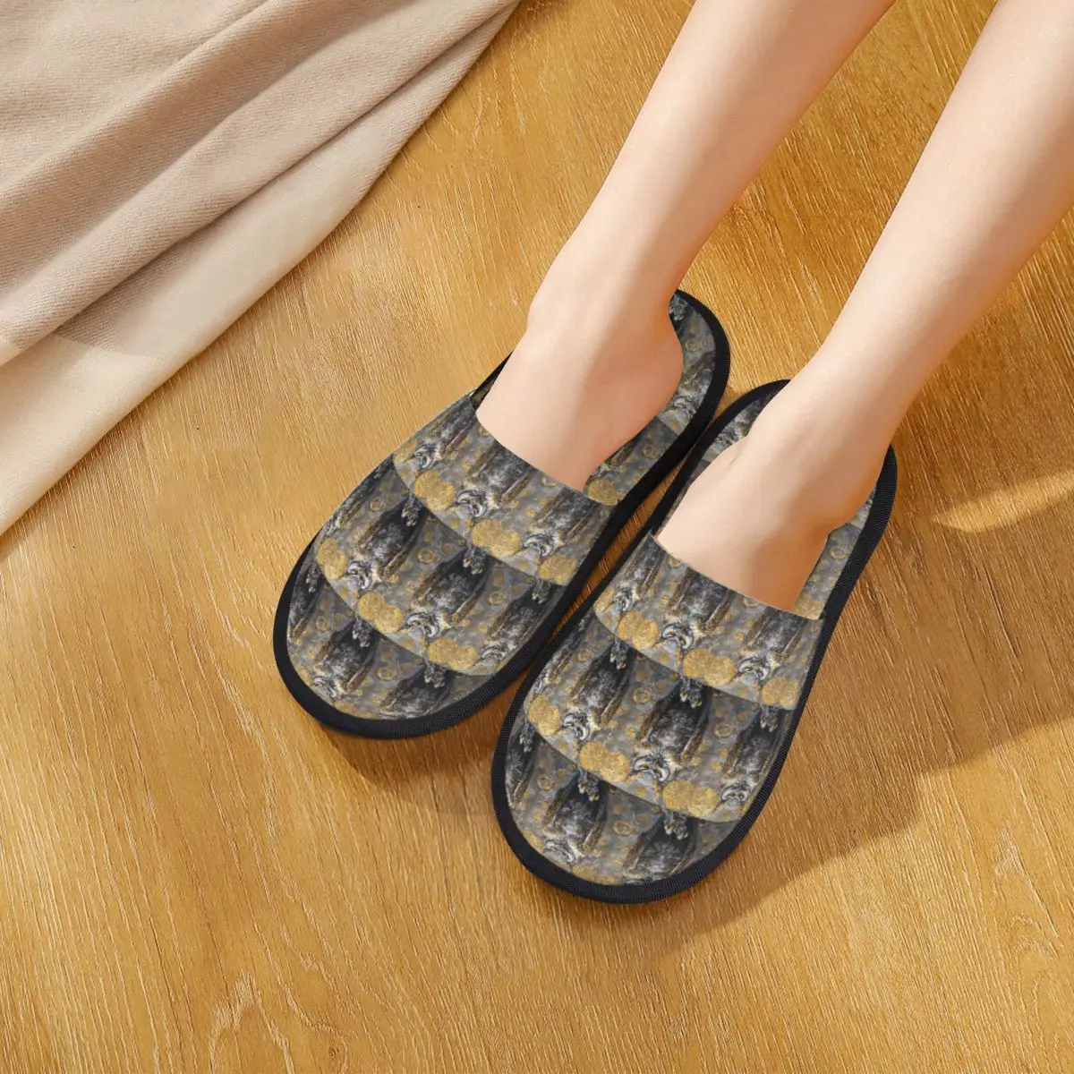 Chaussons personnalisés à motif de chouette, en mousse à mémoire de forme, chauds et doux, pour femmes, chaussures d'intérieur confortables.
