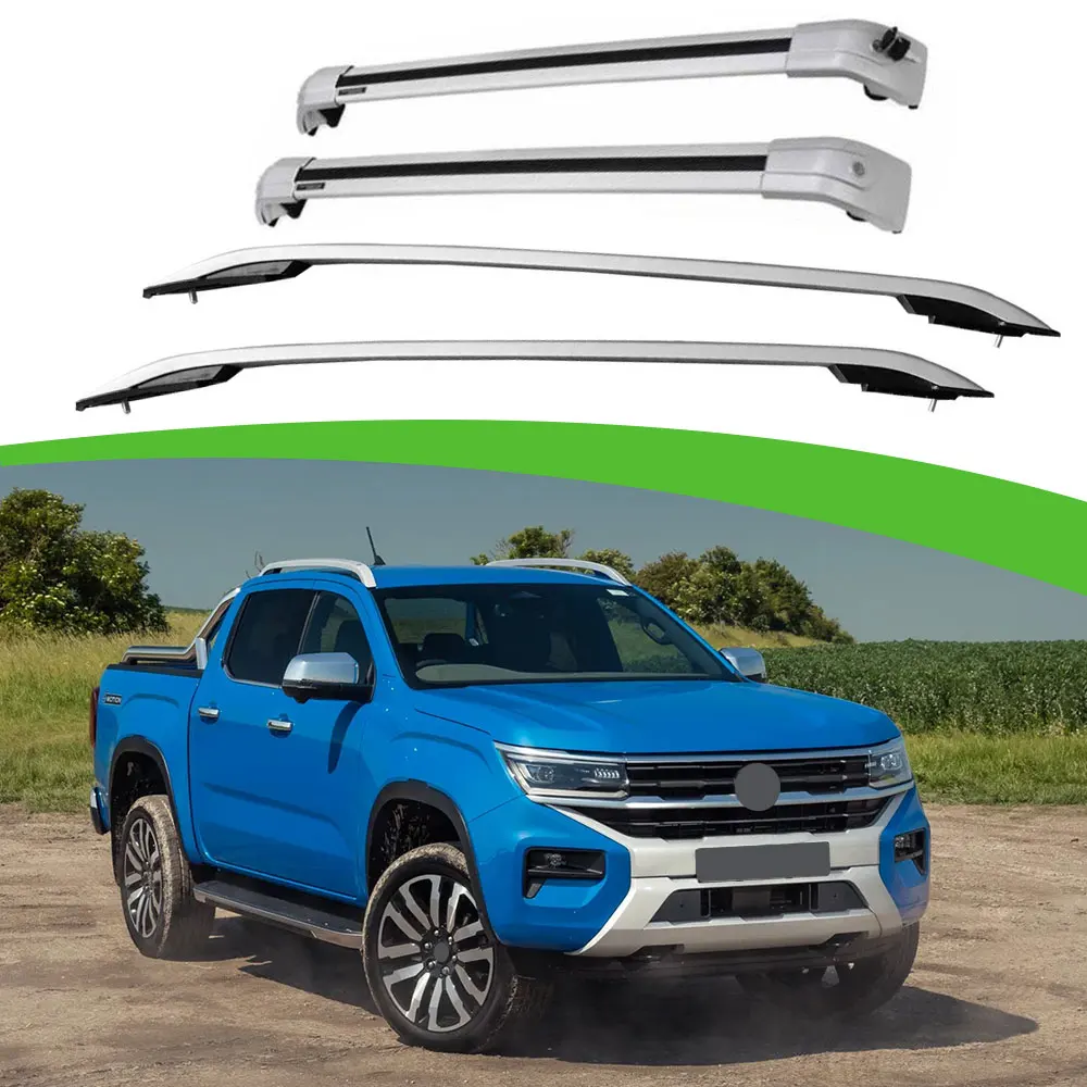 4Pcs Aluminum Roof Rail Racks Holder Cross Bar Fits For All New VW Amarok 2023 2024