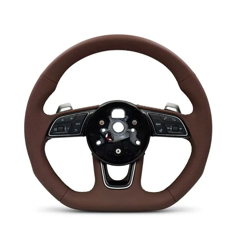 Customized Brown Color Leather Steering Wheel for Audi A3 A4 A5 A6 A7 B7 B8 B8.5 S3 S4 S5 S6 S8 B9 C7 RS3 RS5 RS6 Q5 Q7 TT