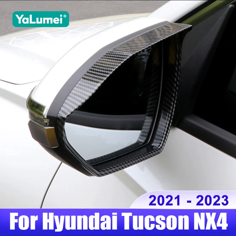 

For Hyundai Tucson NX4 2021 2022 2023 Hybrid N Line Car Rearview Mirror Eyebrow Rainproof Rain Protector Cover Accessories