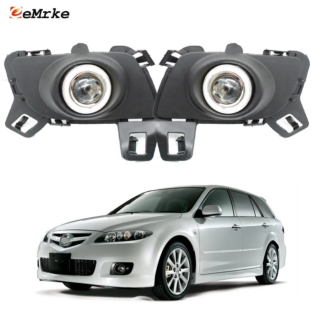 

EEMRKE Artificial LED Angel Eyes DRL PTF Daytime Running Lights For Mazda 6 2006 2007 2008 Car Fog Lights Lamp Assembly