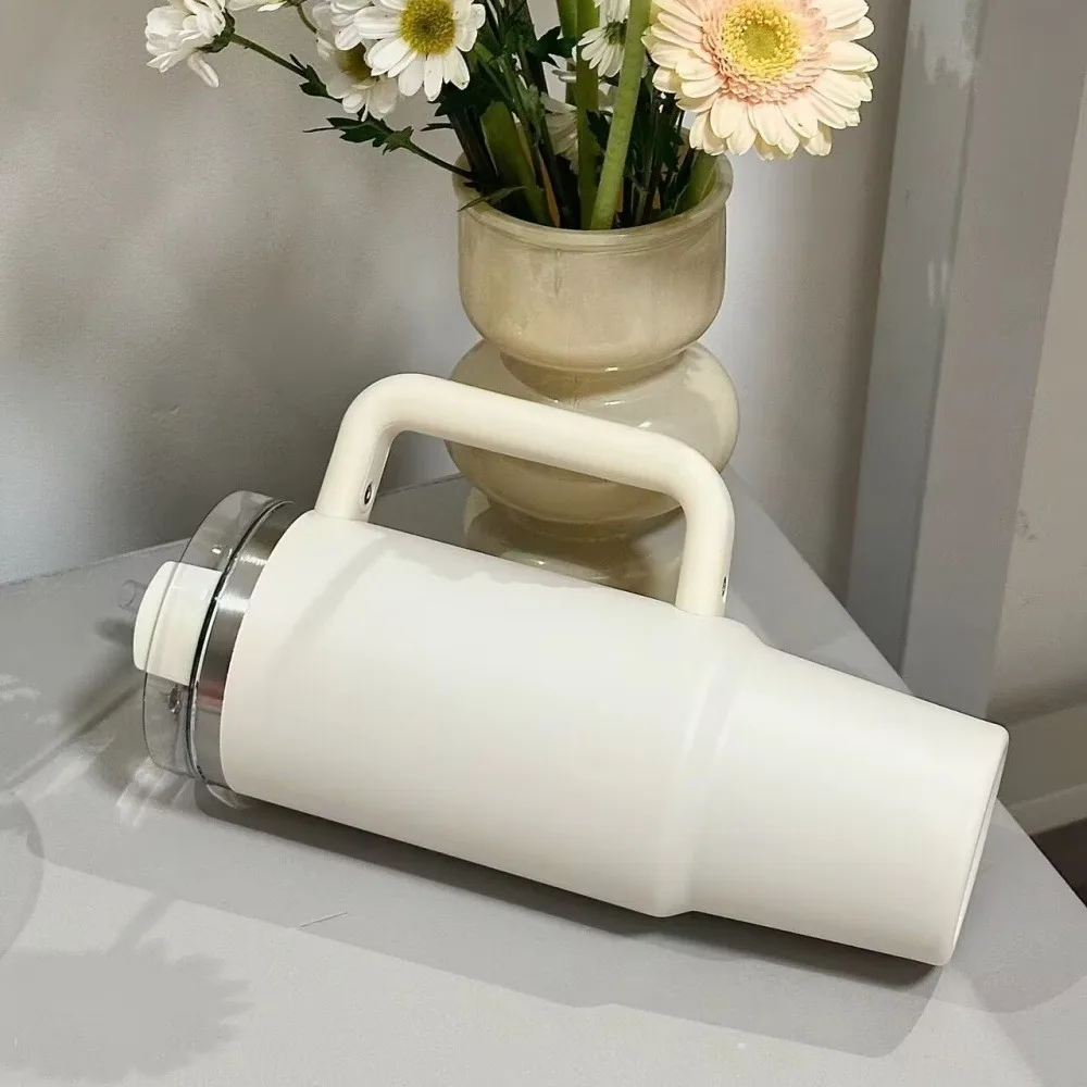 

Ручка стакана, крышка, соломенная чашка-термос, силиконовый чехол из нержавеющей стали, вакуумная изоляция, со льдом, путешествия для кофейной кружки StanIeys