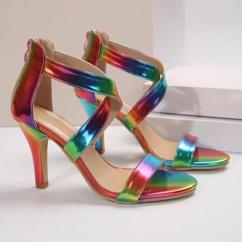 

Women Open Toe Sandals High Heels Fashion Shoes 2025 Summer New Party Dress Shoes Walking Designer Stilettos Female Sandalias
