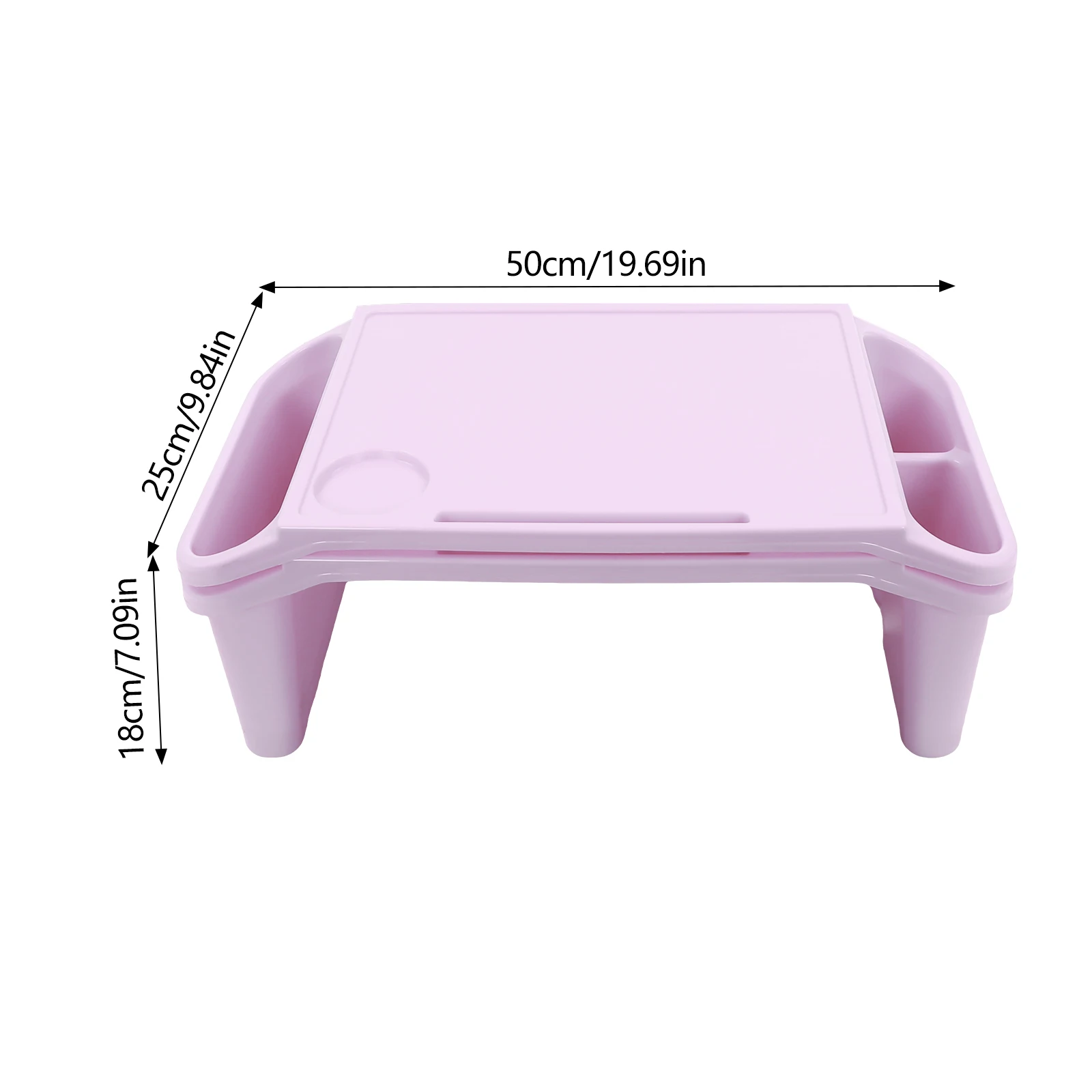 Red Green Purple Rectangle Kids Lap Desk Tray Breakfast Laptop Trays With Side Pockets Portable Lap Bed Table Drawing 6Pcs