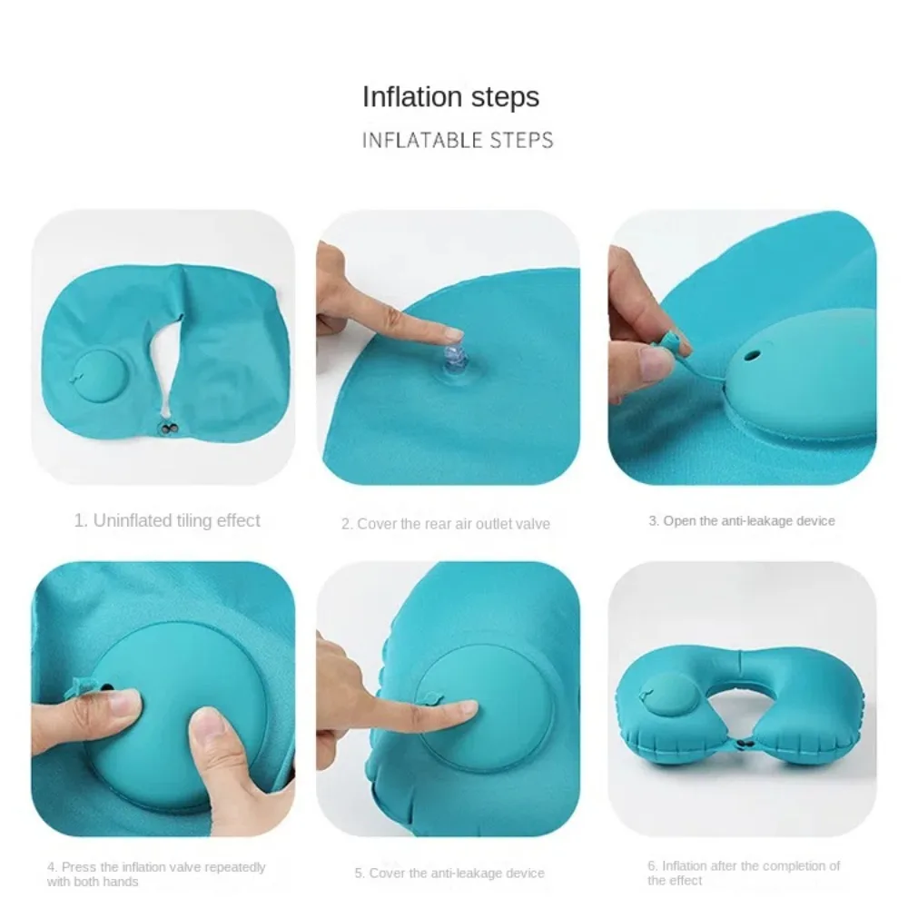 Travel Car Pillows Airplanes Inflatable Super Light Portable Neck Pillow U-Shape Automatic Inflatable Cervical Vertebr Pillow