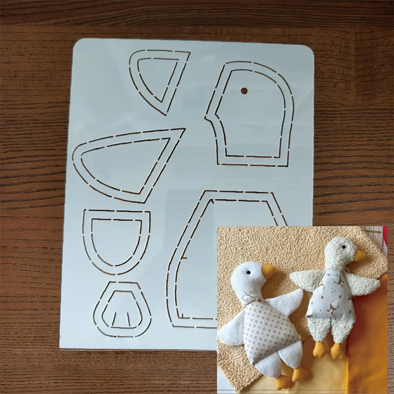 1 Stück Gänse-Nähvorlage DIY Niedliches Cartoon-Gänsemuster Quiltvorlage DIY Heimdekoration Nähzubehör