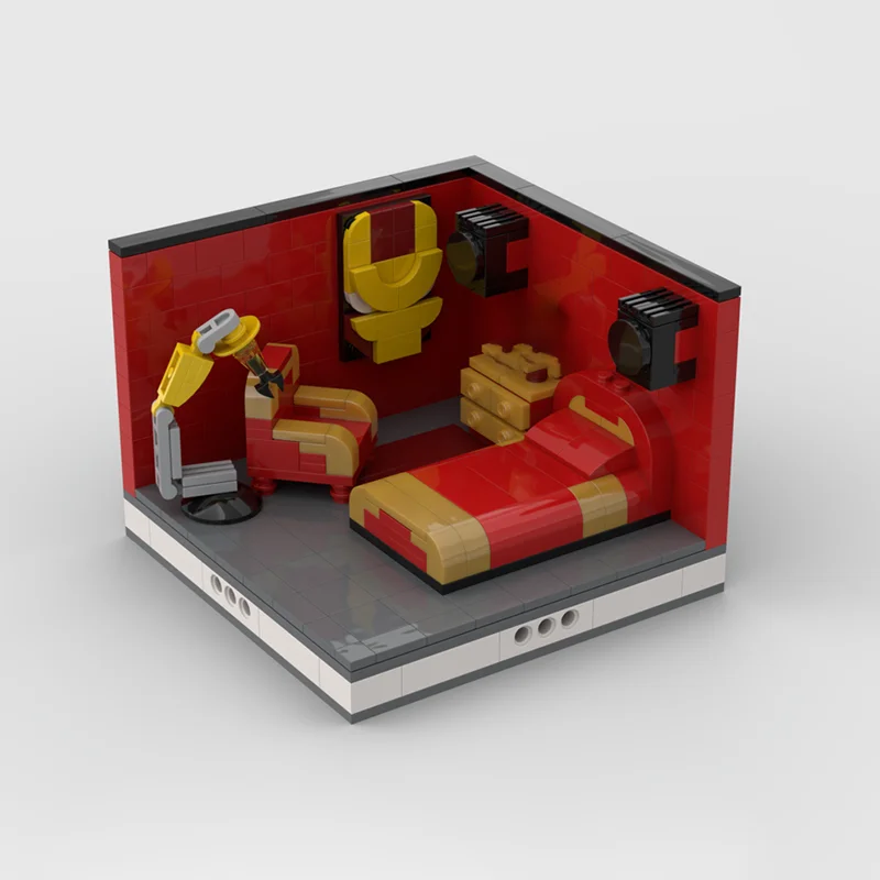 Série de filmes populares moc blocos de construção herói quarto design 1-7 modelo tecnologia tijolos famosa sence diy montagem brinquedo conjunto presentes