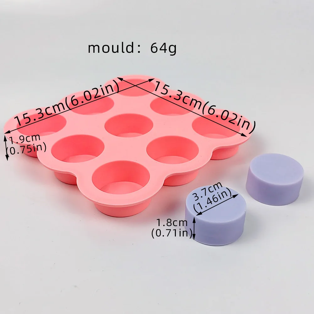 9 Hole Round Silicone Soap Mold Mousse Dessert Chocolate Baking Fondant Cake Decorating Tools DIY Handmade Candle Soap Mould