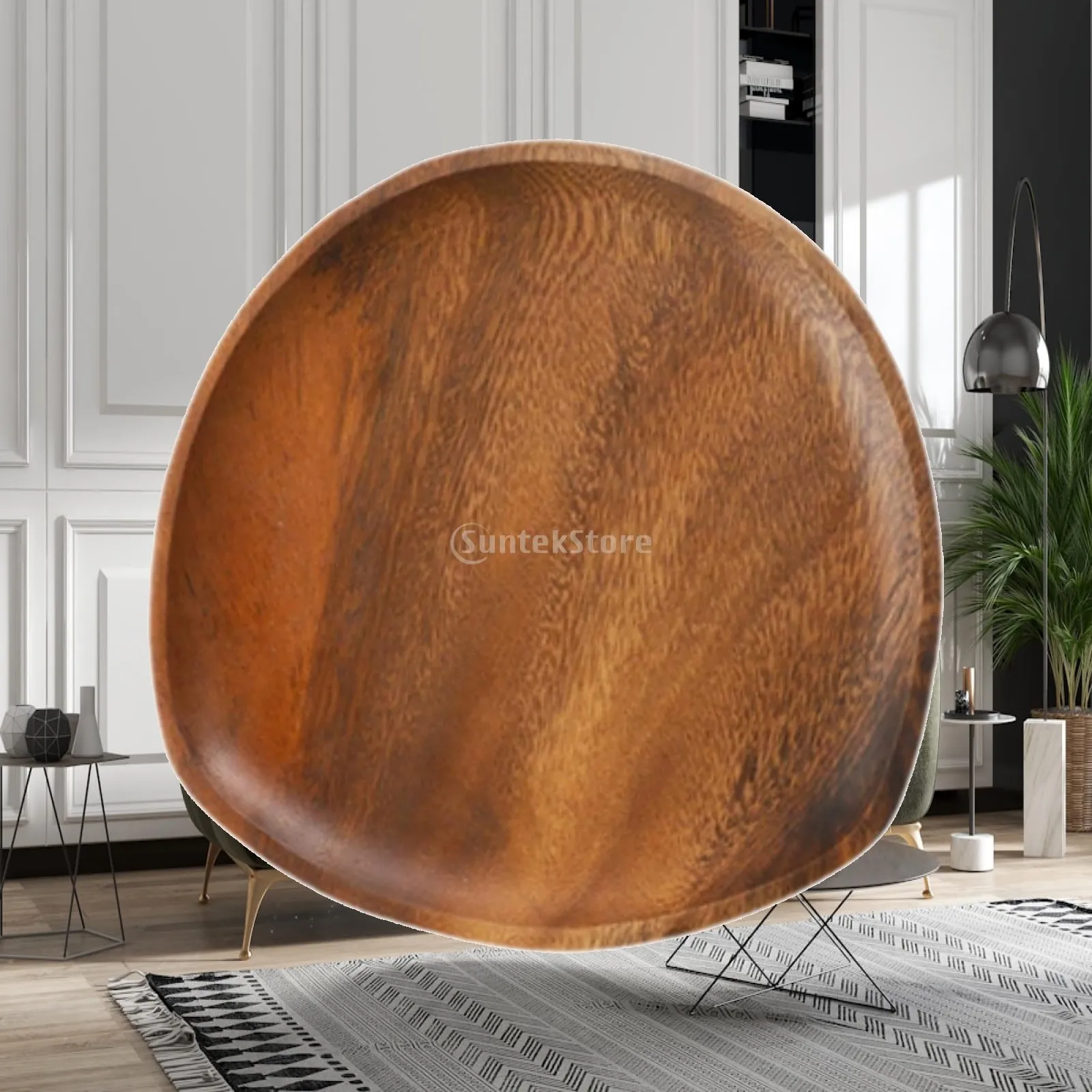 Wooden Serving Tray Cupcakes Container Artwork Key Bowl Ornament Versatile Housewarming Gift Rings Dish Holder Trinket Dish