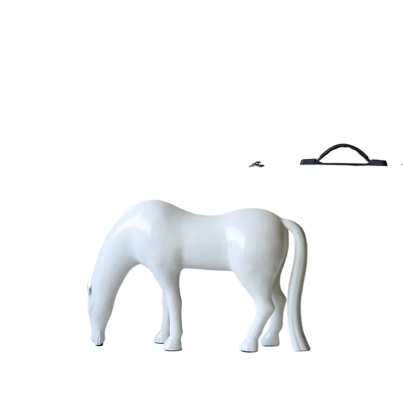 Creative art ceramic horse ornament porch living room desktop TV cabinet decorative home move new home gift light luxury