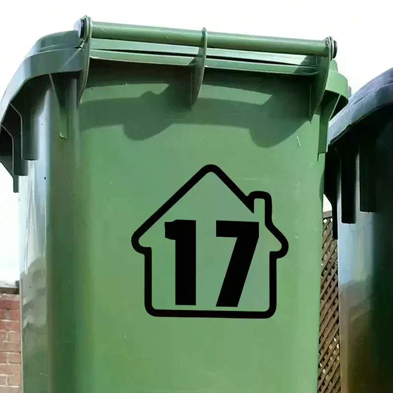 Trash Can Dustbin Number Sticker Self Adhesive Wheelie Bin Stickers Garage Decals DIY Free Combination Weatherproof No Peel