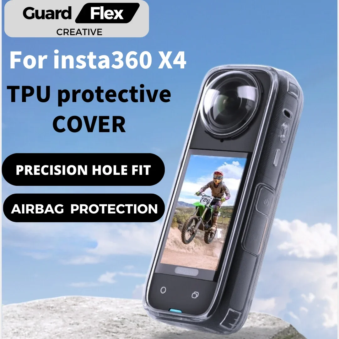 

Insta360 X4 TPU Protective Soft Case with Airbag Anti-drop Anti-Scratch All-around Protector Cover For Insta 360 X 4 Accessories