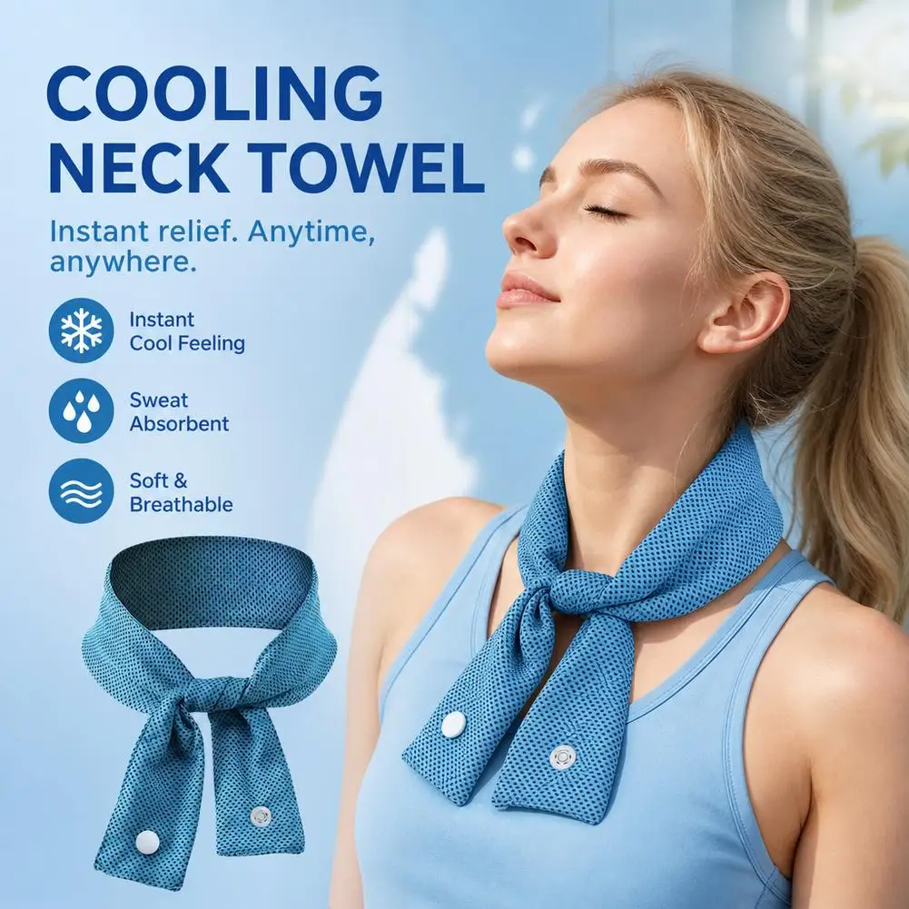 1PC Cooling Towel With Portable Bottle Summer Quick Dry Sports Towel Ice Cooling Towel For Gym Running Fitness Yoga Travel