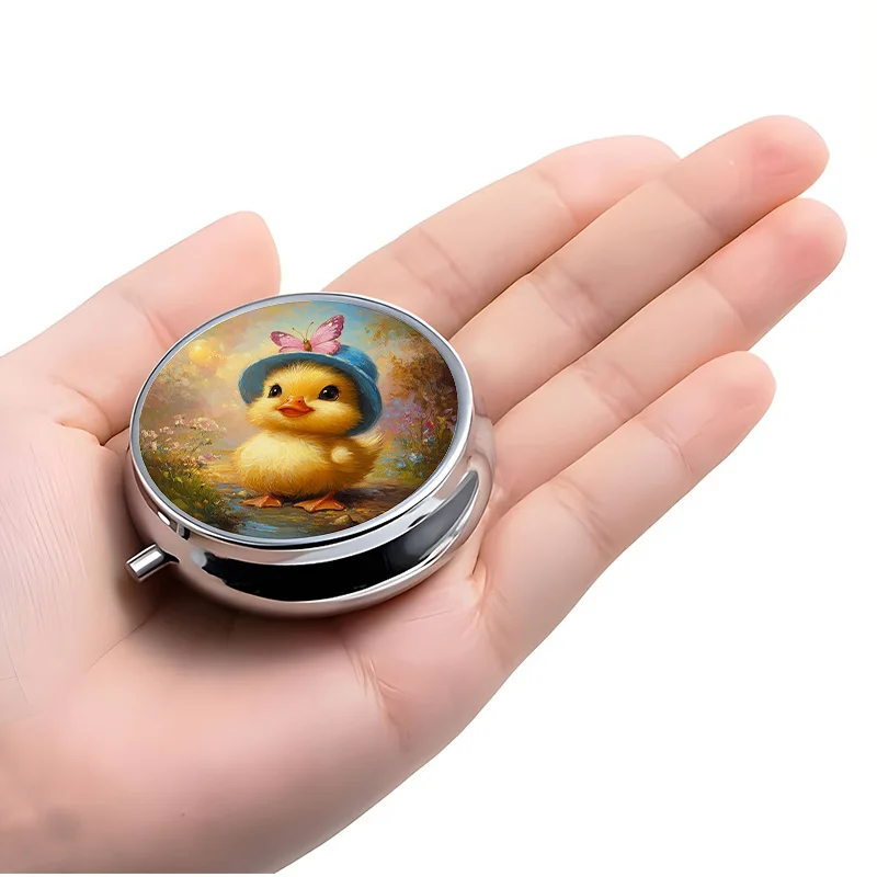 1 Mini Pill Box with 3 Compartments, Cute Duck-Themed Mini Pill Box, Medication Storage Box, Unique Gift for Travel