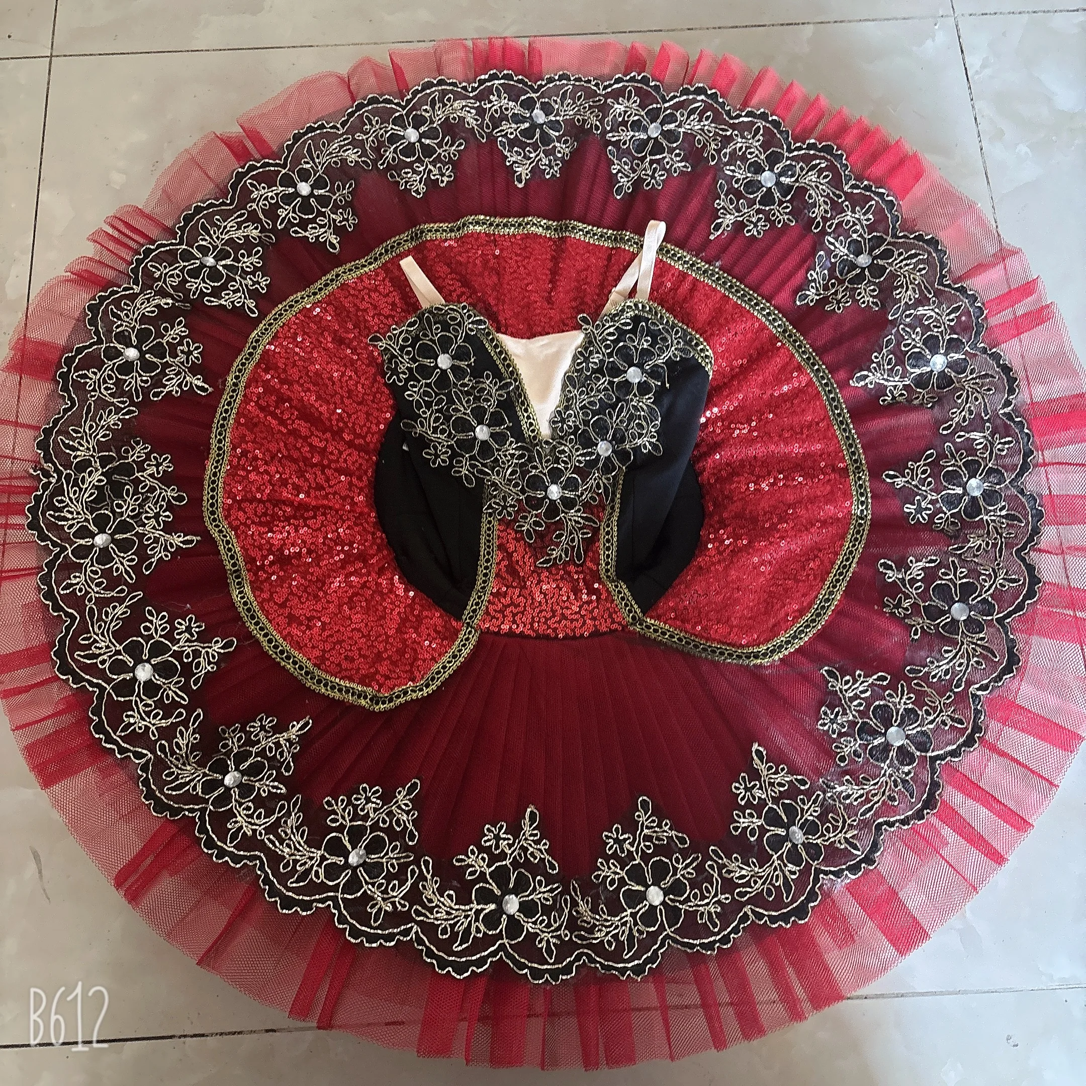 Red Professional Ballet Tutu Girls Pink Platter Pancake Tutu Ballerina Party Dress Adult Women Ballet Dance Costume