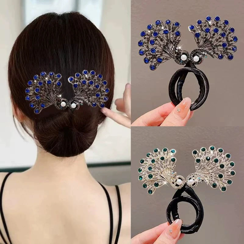 Elegant Peacock Shape Hair Bun Maker Twist Headwear Roll Hair Tool Hair Twister Easy Fast Snap Hairstyle Twist Women