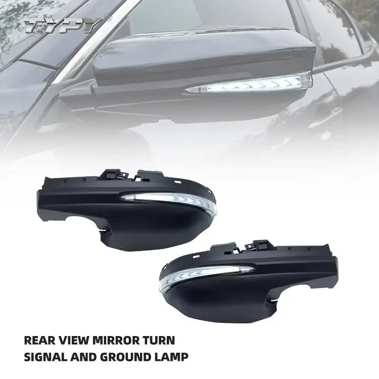 TYPY Led Car Rear View Mirror Cover Yellow Turn Signal Blue Or White Running Light For 2019 2018 2017 2016