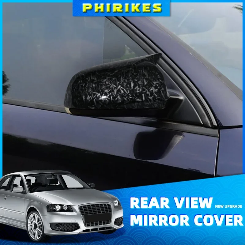 

1 Pair Carbon Fiber Rearview Mirror Cap Wing Side Mirror Cover Fit Audi A3 S3 8P 05-08 A4 S4 B6 B7 8E 8H A6 S6 C6 4F Sticking