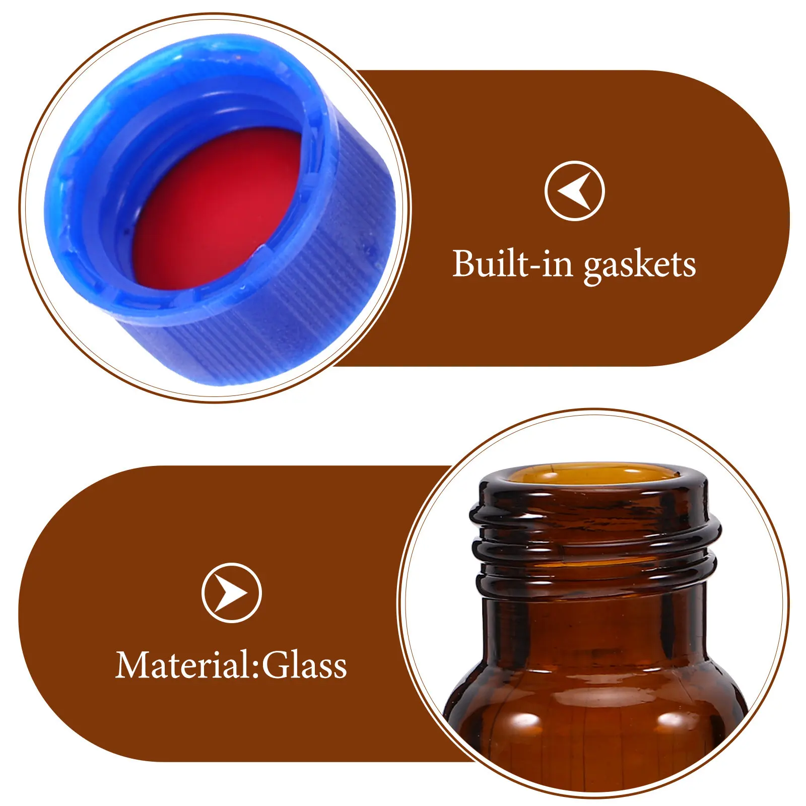 100Pcs Empty Glass Lab Glass Vials Laboratory Glassware Save Storage Space 2ML Amber Sampling Small Bottles Lids