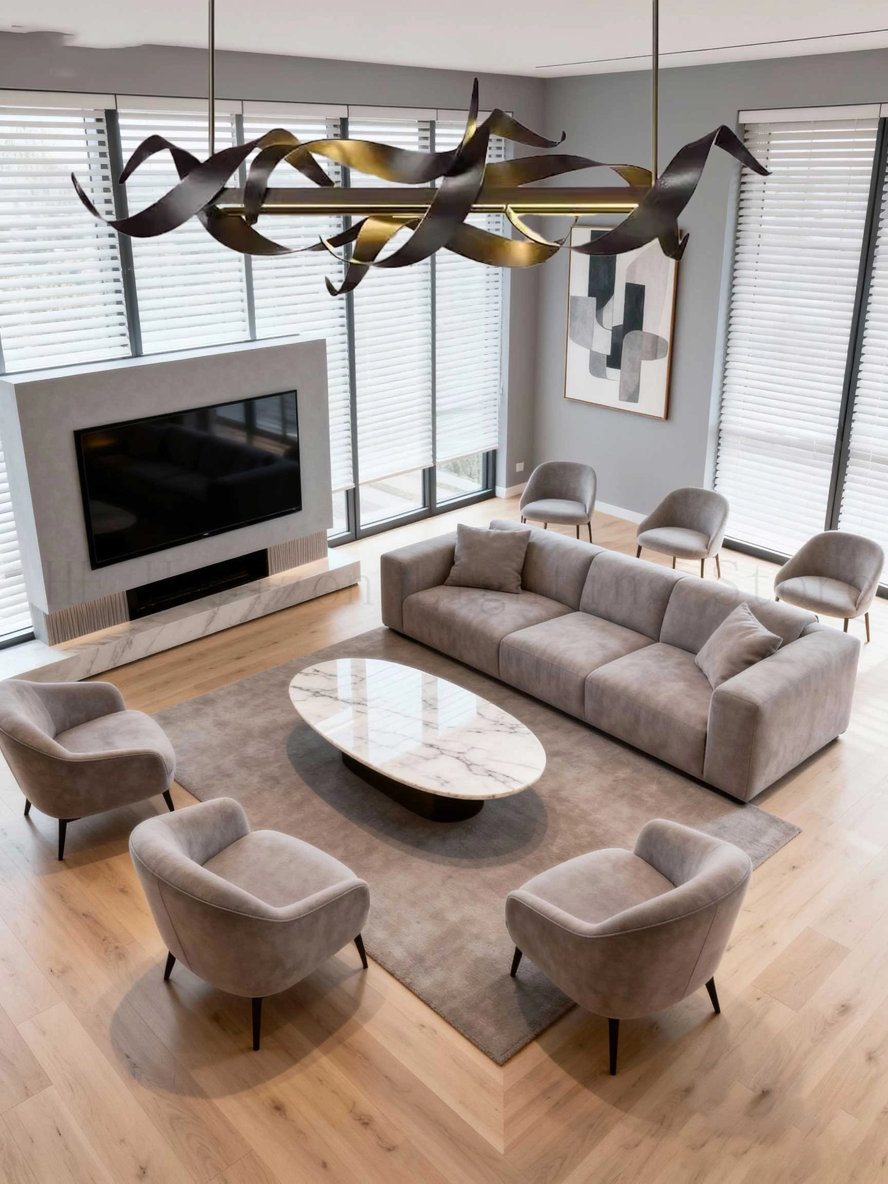 

Stainless Steel Nordic Pendant Light with LED Indoor Lighting Ceiling Chandelier for Dining Room and Living Room Decor