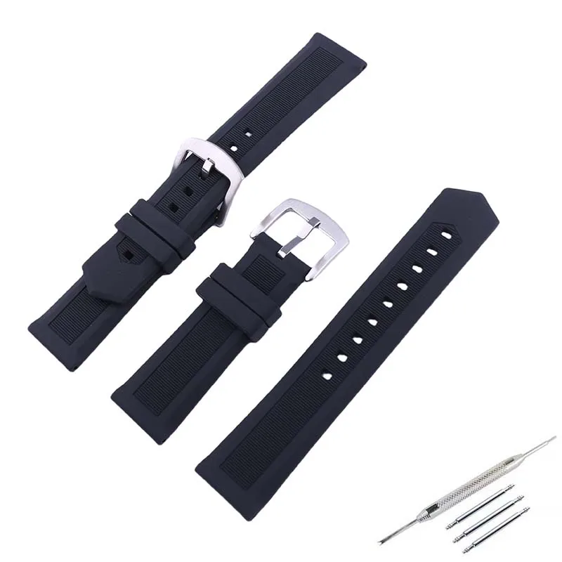 Мужской и женский силиконовый ремешок для часов 22 мм, 24 мм, совместимый с TAG Heuer F1 Gaya 8253G 8251G, резиновый ремешок, пряжка, аксессуары