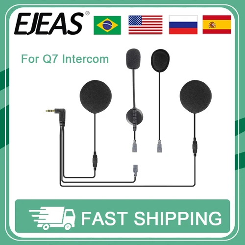 EJEAS Q7 auriculares para casco de motocicleta 2 en 1, auriculares Mono con altavoz de espuma, micrófono