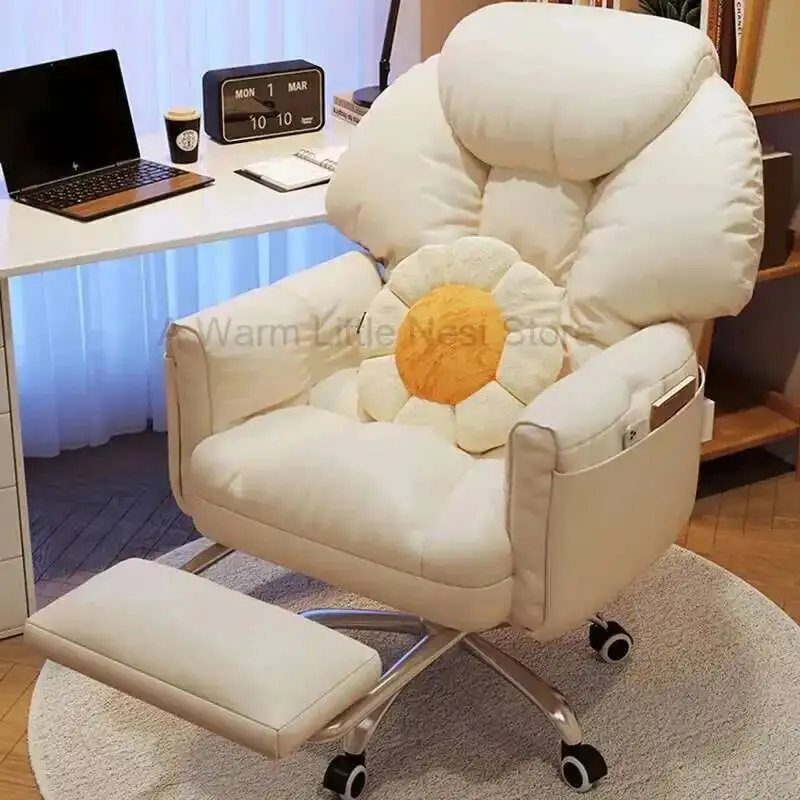 Cadeira de escritório, salão de beleza, luxuosa, ergonômica, moderna, para sala de estar, almofada, cadeira de escritório, leve, móveis para casa