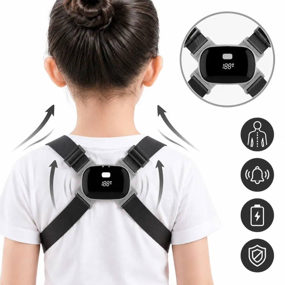 8 Shape Posture Corrector Belt Rechargeable 400mAh Battery Back Support Brace Adjustable Strap Smart Design Spine Support Belt