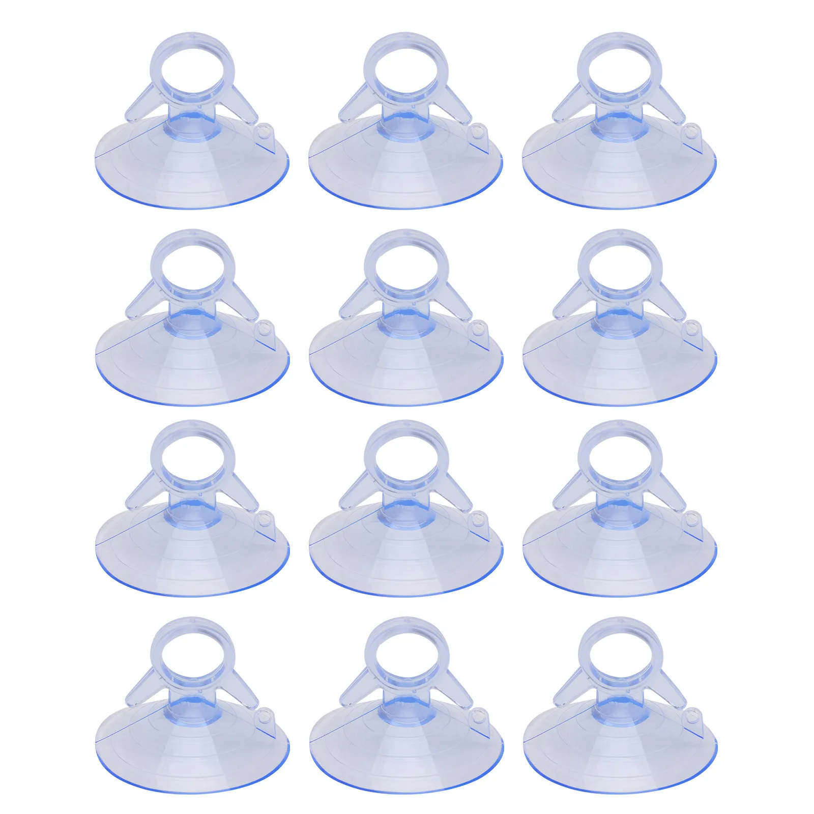 12Pcs PVC Pull Ring Suction Cup 45Mm Fish Tank Fixed Glass Sucker Aquarium Vacuum Strong Adhesion Transparent Multi-Purpose