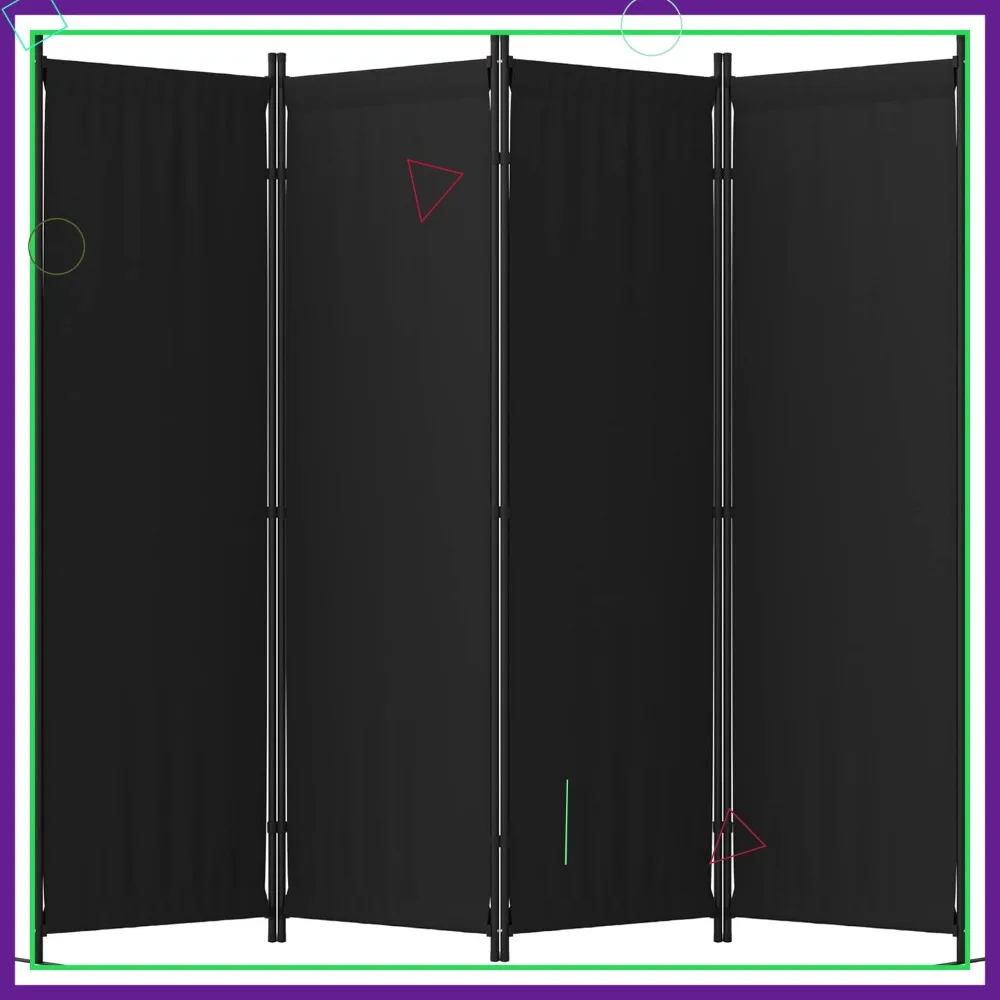 

4-Panel Folding Privacy Screen, 88" Portable Room Divider with Metal Feet for Office Bedroom Hospital