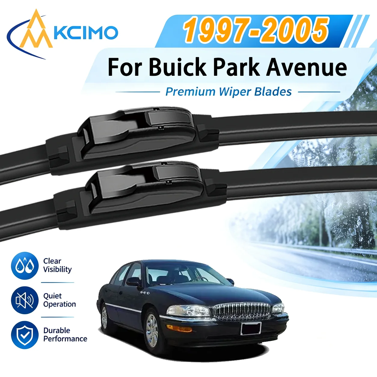For Buick	Park Avenue 1997–2005 Auto Front Windshield Wipers High Steel Frame UV Resistant Silent Replacement Wiper Blades