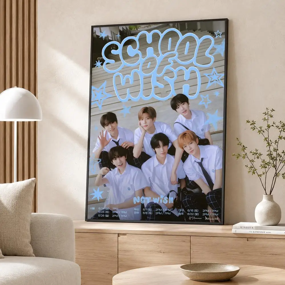 Idol NCT WISH Poster Poster Wall Sticker Waterproof Self Adhesive HD Art  Bedroom Bar Decor