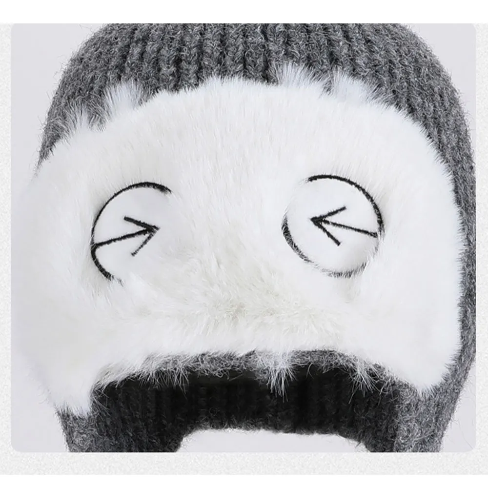 قبعة صوفية محبوكة لشتاء وخريف مع تصميم لطيف ورائع بغطاء للرأس مثل قبعة Lei Feng مع عصابة رأس واقيات الأذن من القطيفة #4