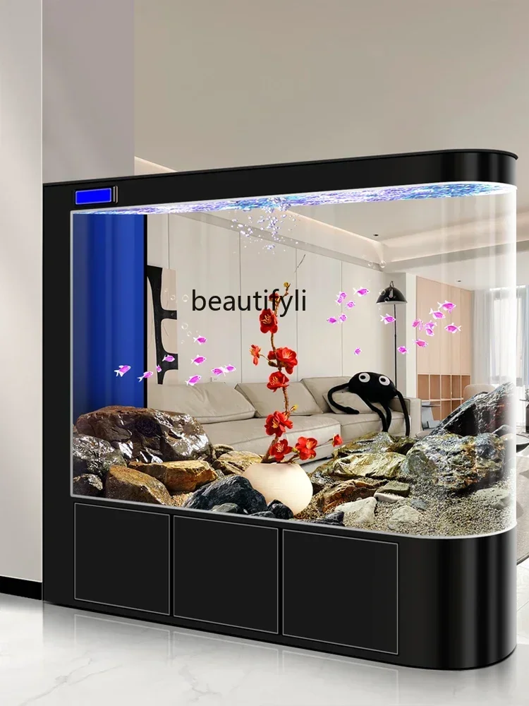 

Screen Fish Tank Living Room Large Aquarium Partition Floor Lazy Change Water Fish Globe