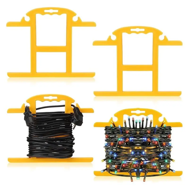 AB42-H-Shape Wrap-Holds Holder 4Pcs Heavy Duty Extension Cord Reel 100Ft Cord Organizer Storage Cord Winder Spool